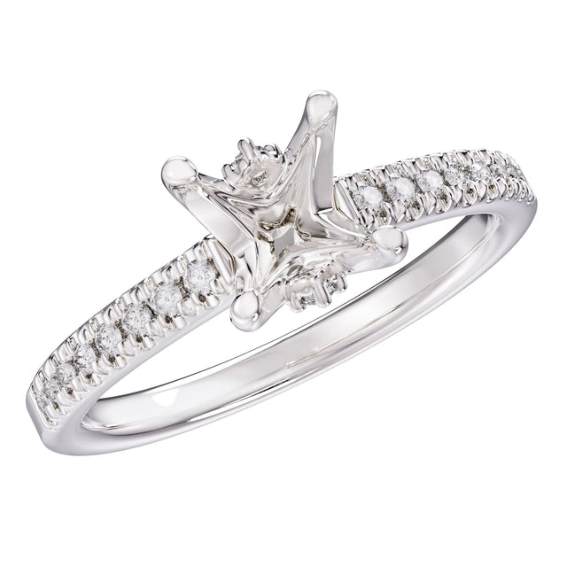 1/6ctw Diamond White Gold Engagement Ring Setting - Design Collection - Size 5