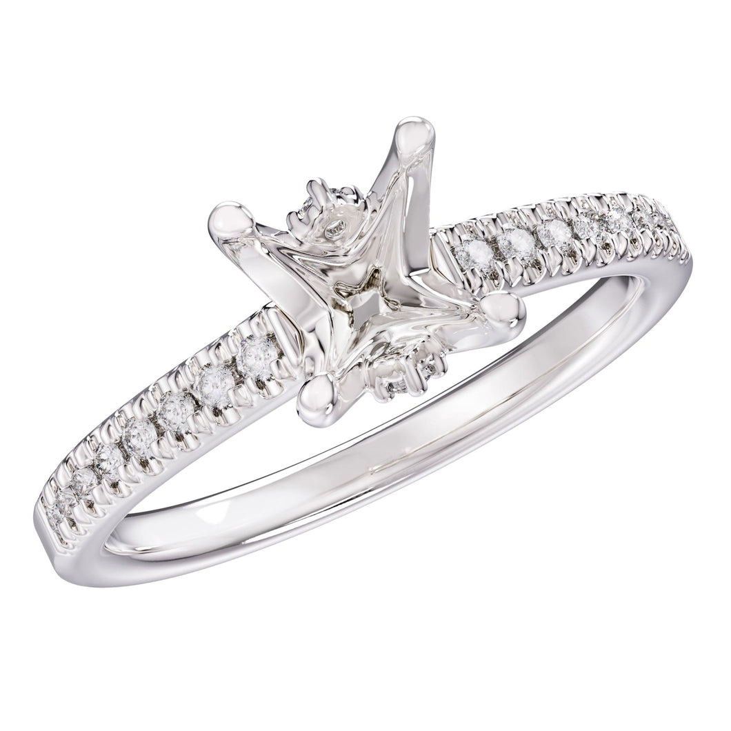 1/6ctw Diamond White Gold Engagement Ring Setting - Design Collection - Size 5