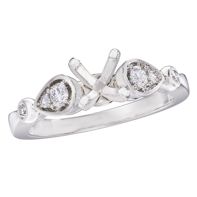 1/6ctw Diamond White Gold Engagement Ring Setting - Design Collection - Size 6