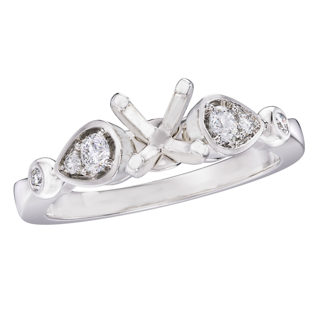 1/6ctw Diamond White Gold Engagement Ring Setting - Design Collection - Size 6