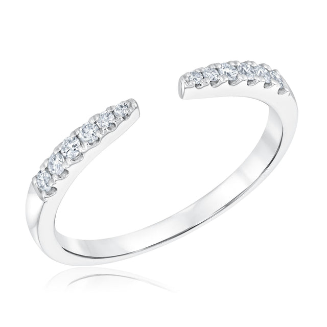 1/6ctw Round Diamond Open White Gold Wedding Band | Embrace Collection