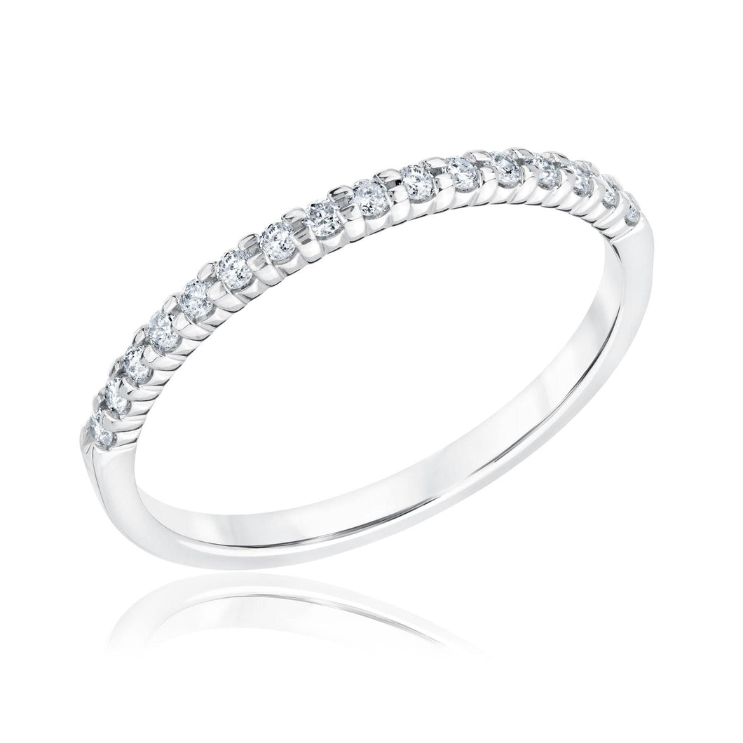 1/6ctw Round Diamond Prong-Set White Gold Wedding Band | Embrace Collection