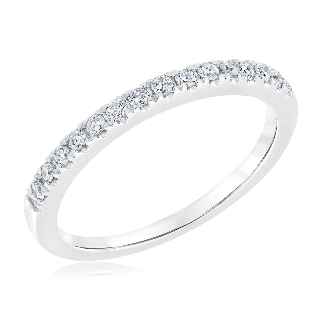 1/6ctw Round Diamond White Gold Wedding Band | Embrace Collection