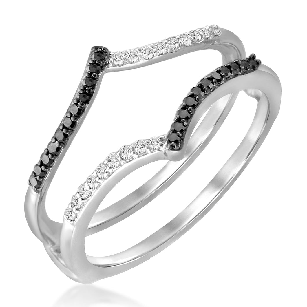 1/7ctw Diamond White Gold Ring Guard | Size 7