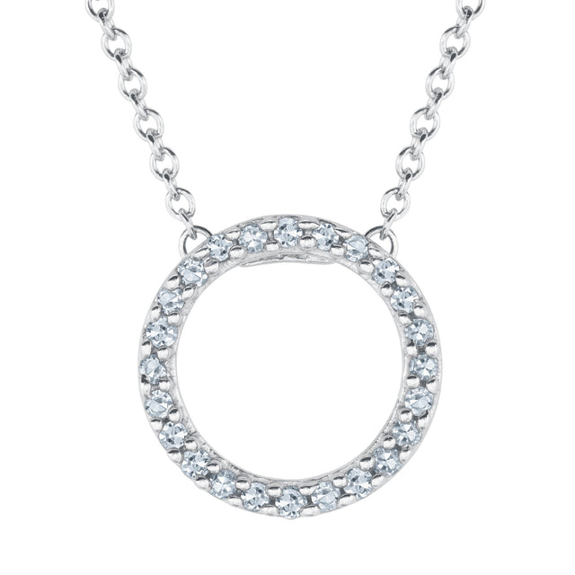 1/8ctw Diamond Circle White Gold Pendant Necklace