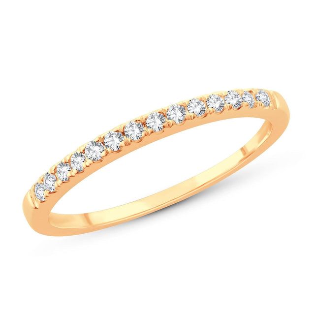1/8ctw Round Diamond Yellow Gold Wedding Band - Embrace Collection - Size 6