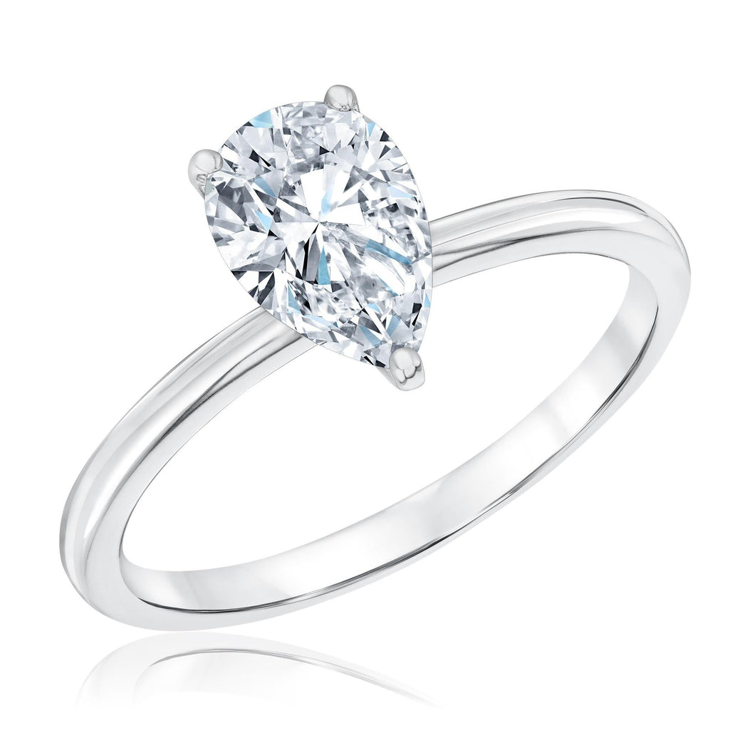 1ct Pear Lab Grown Diamond Solitaire Engagement Ring