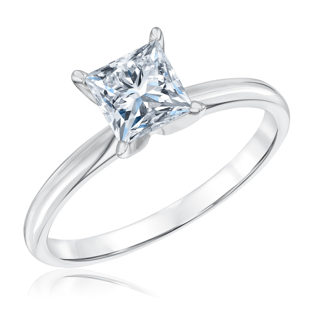 1ct Princess Diamond Solitaire White Gold Engagement Ring - Heritage Collection