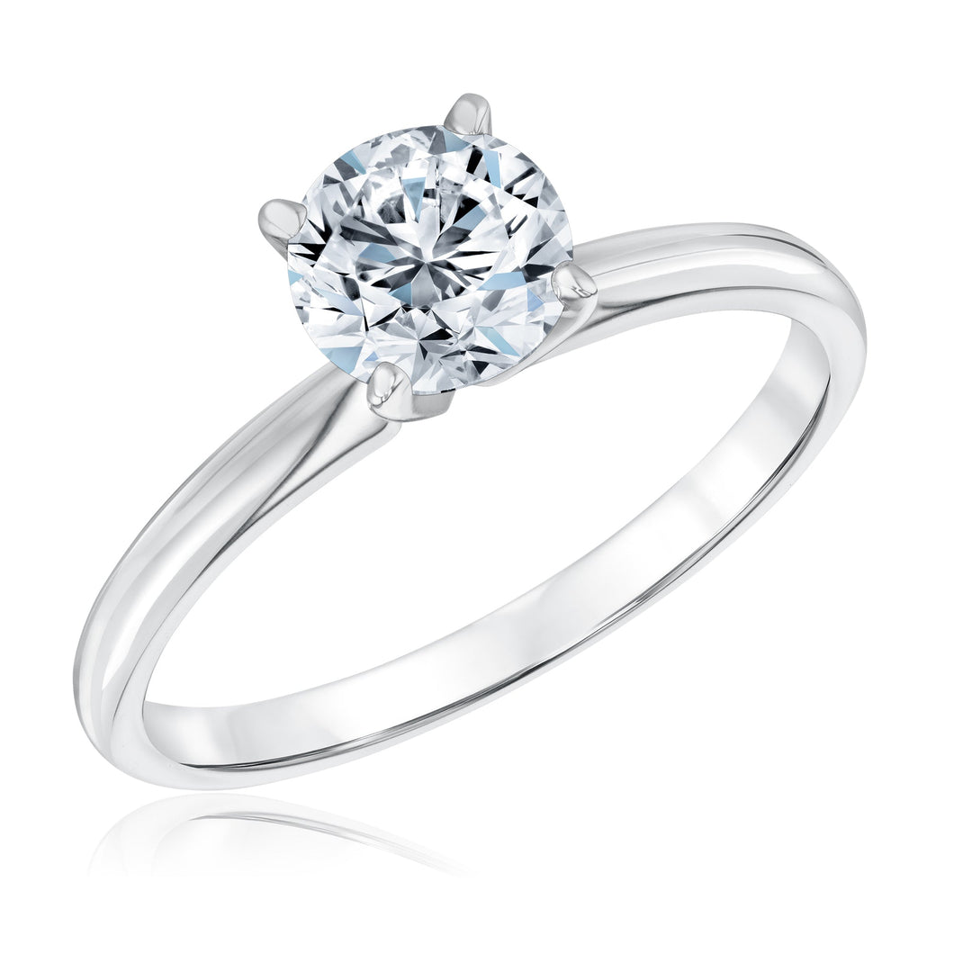 1ct Round Diamond Solitaire White Gold Engagement Ring - Heritage Collection