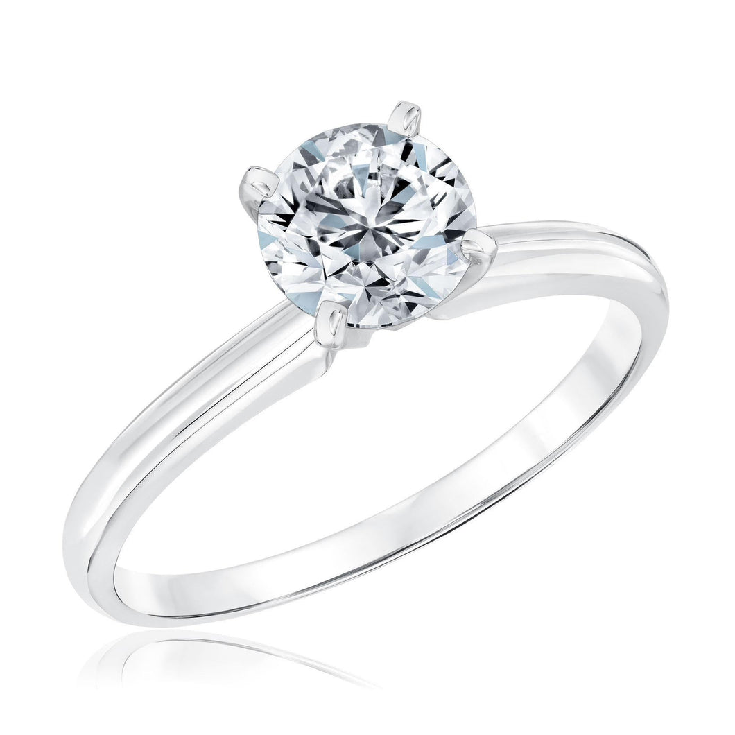 1ct Round Diamond Solitaire White Gold Engagement Ring - Solitaire Collection