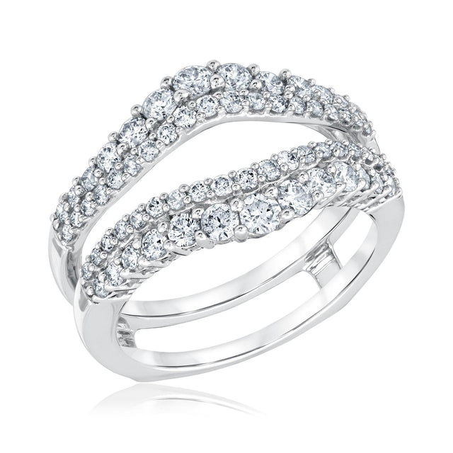 1ctw Diamond Double Row White Gold Ring Guard | Embrace Collection