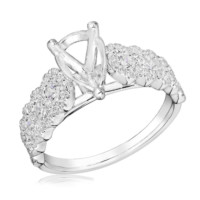 1ctw Diamond Vintage-Inspired White Gold Engagement Ring Setting | Design Collection | Size 5