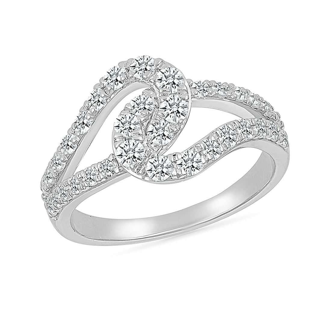 1ctw Diamond White Gold Interlocking Hoop Ring | Size 4.5