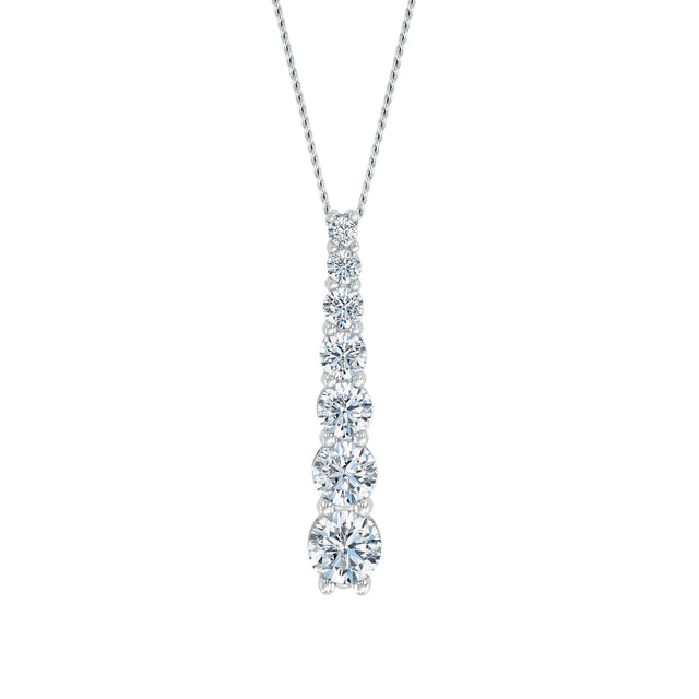 1ctw Graduated Lab Grown Diamond Pendant Necklace