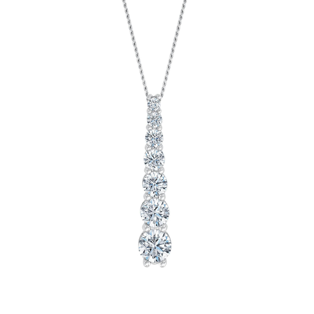 1ctw Graduated Lab Grown Diamond Pendant Necklace