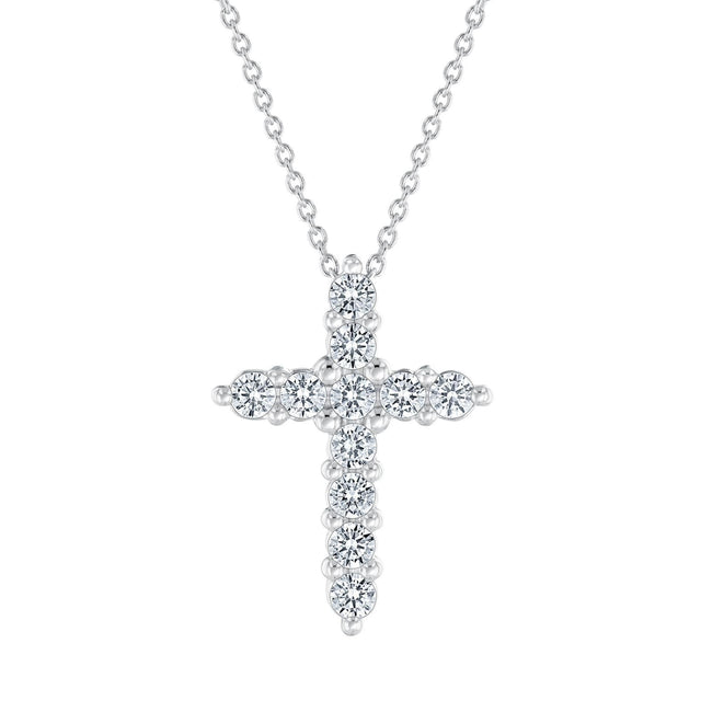 1ctw Lab Grown Diamond Cross Pendant Necklace