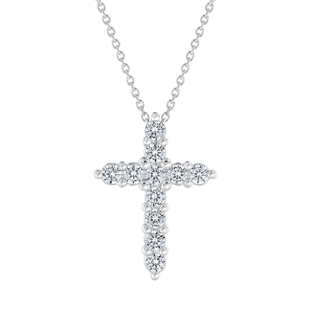 1ctw Lab Grown Diamond Cross Pendant Necklace