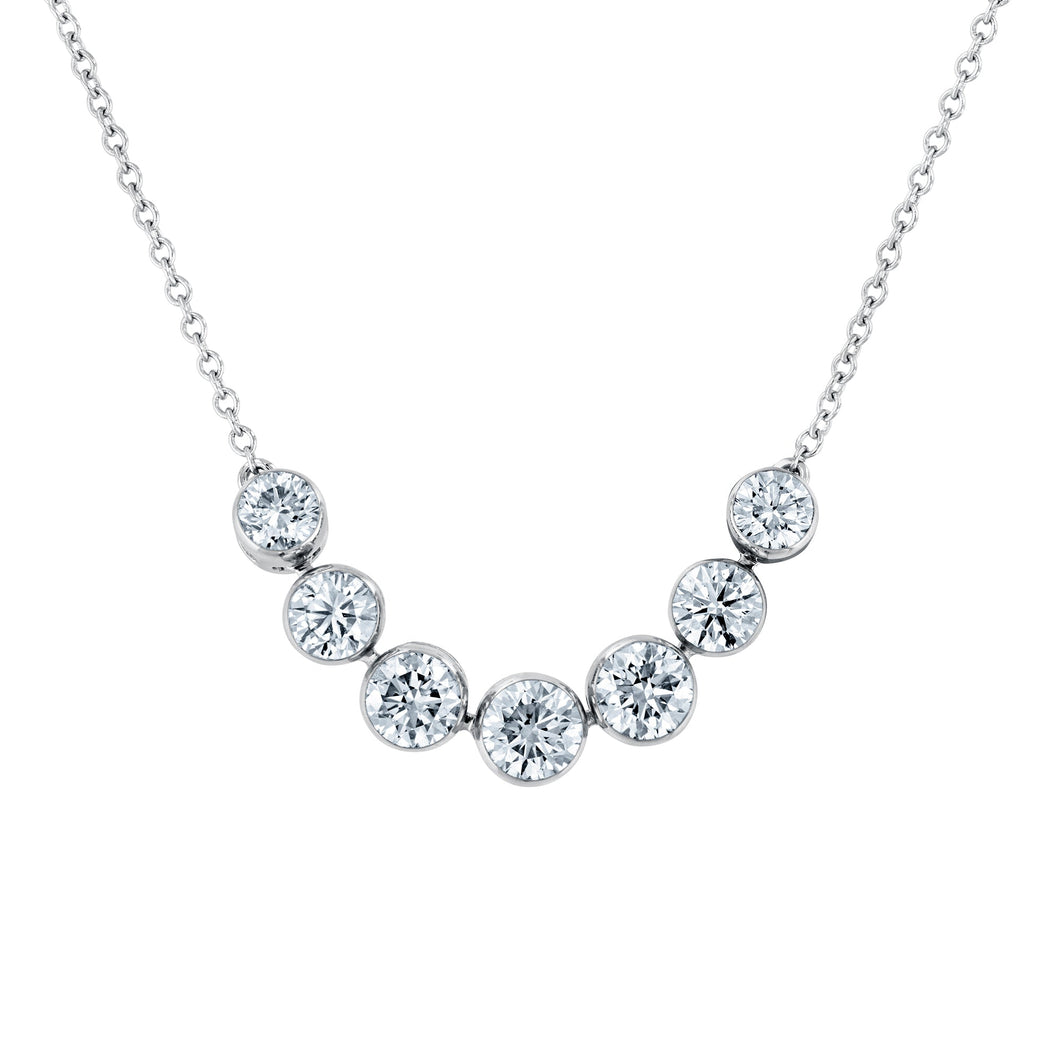 1ctw Lab Grown Diamond Graduated White Gold Pendant Necklace