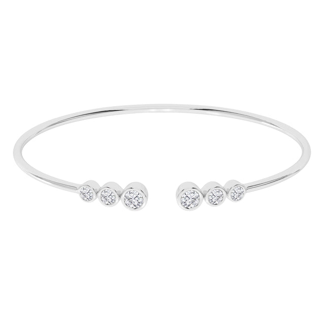 1ctw Lab Grown Diamond White Gold Bangle Bracelet