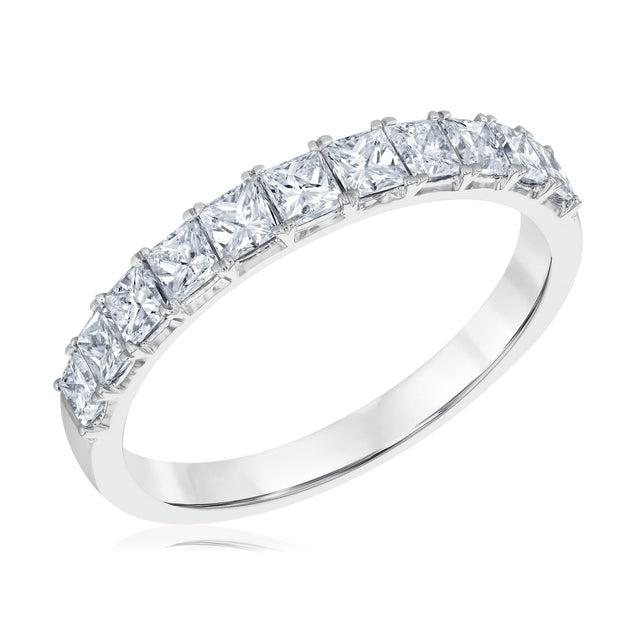 1ctw Princess Diamond Prong-Set White Gold Band | Embrace Collection