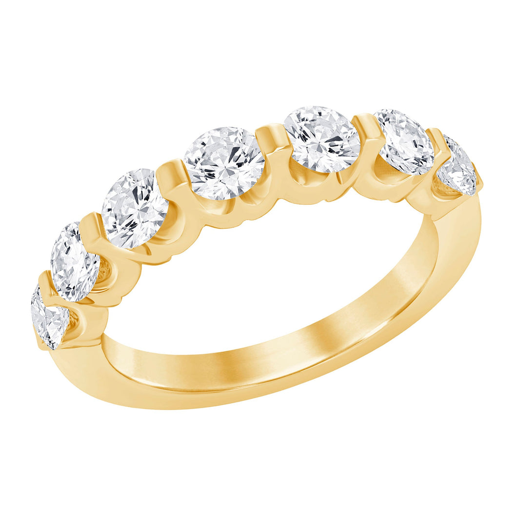 1ctw Round Diamond Bar Yellow Gold Set Wedding Band | Embrace Collection | Size 5