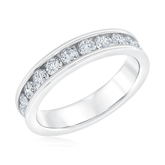 1ctw Round Diamond White Gold Wedding Band | Embrace Collection