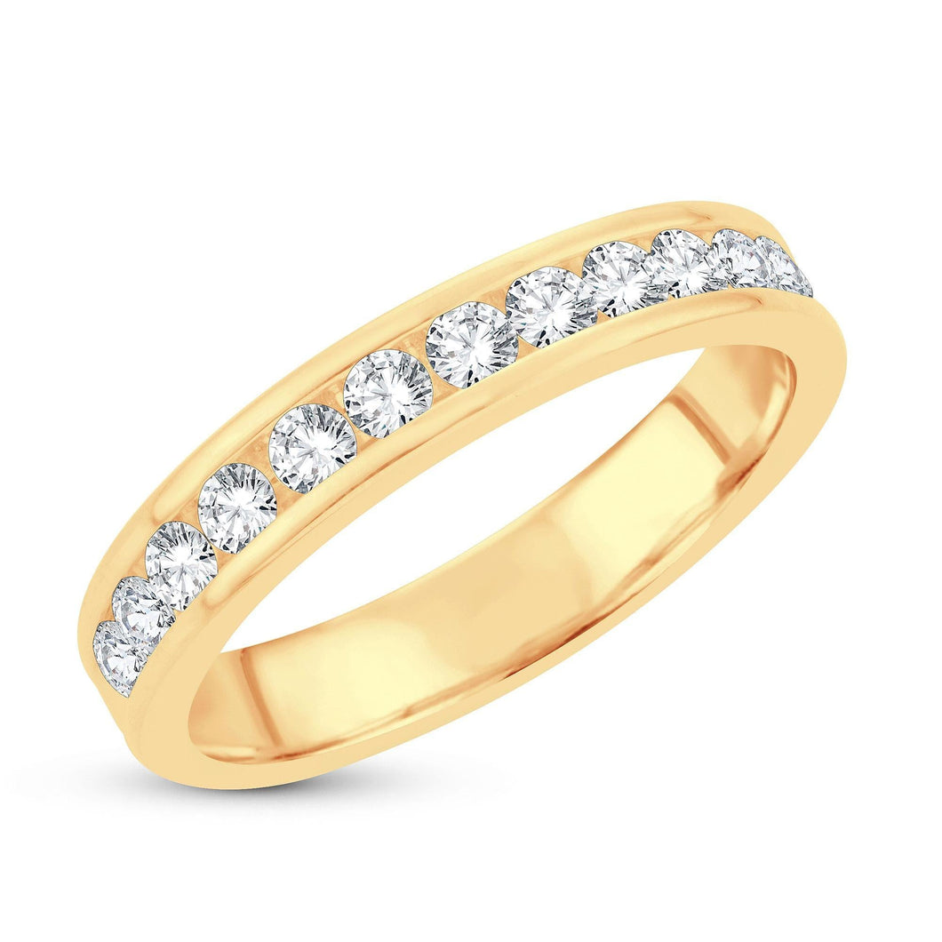 1ctw Round Diamond Yellow Gold Wedding Band | Embrace Collection | Size 6