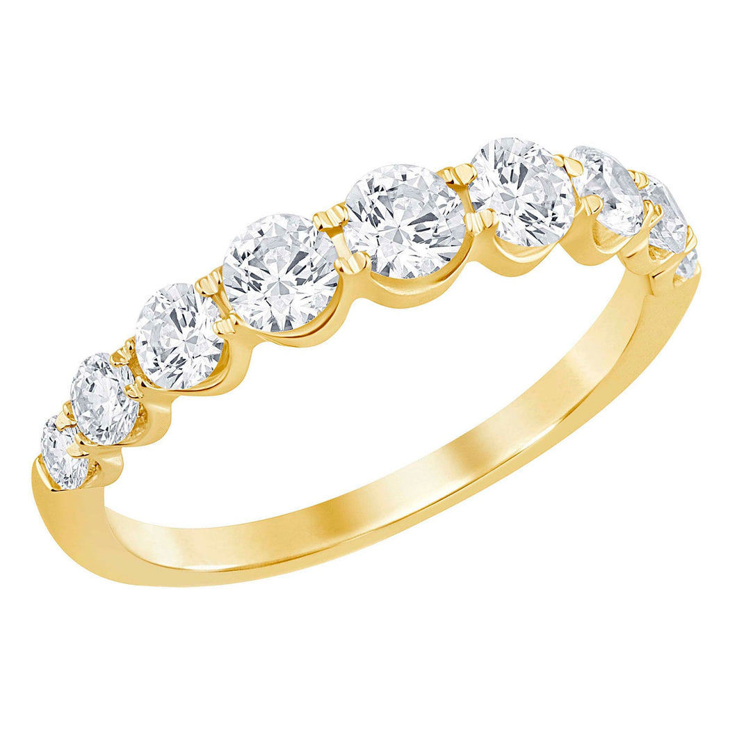 1ctw Round Diamond Yellow Gold Wedding Band | Embrace Collection | Size 7