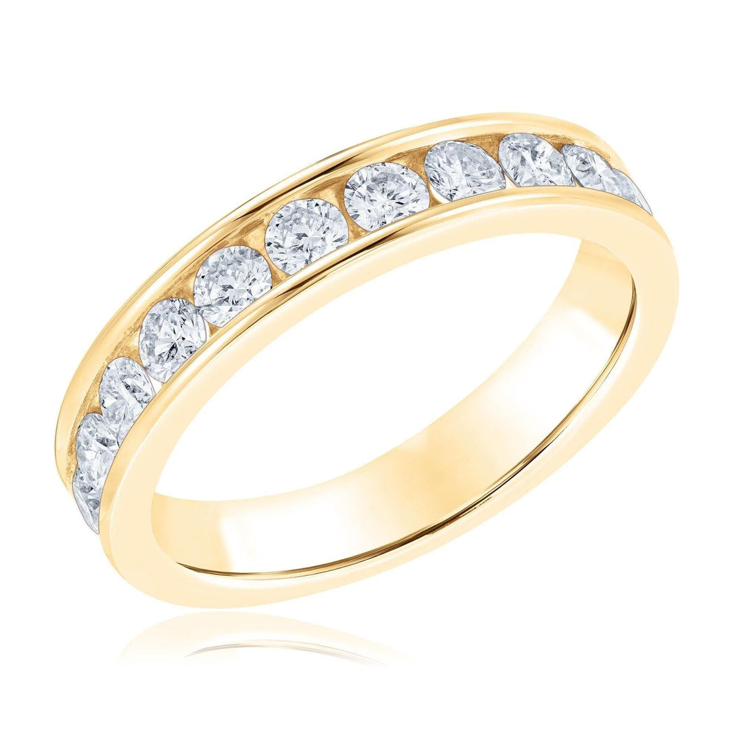 1ctw Round Diamond Yellow Gold Wedding Band | Embrace Collection