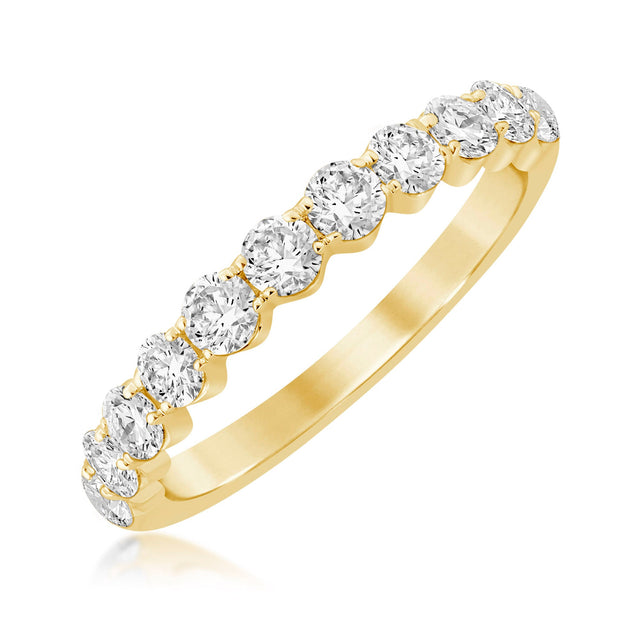 1ctw Round Diamond Yellow Gold Wedding Band - Embrace Collection
