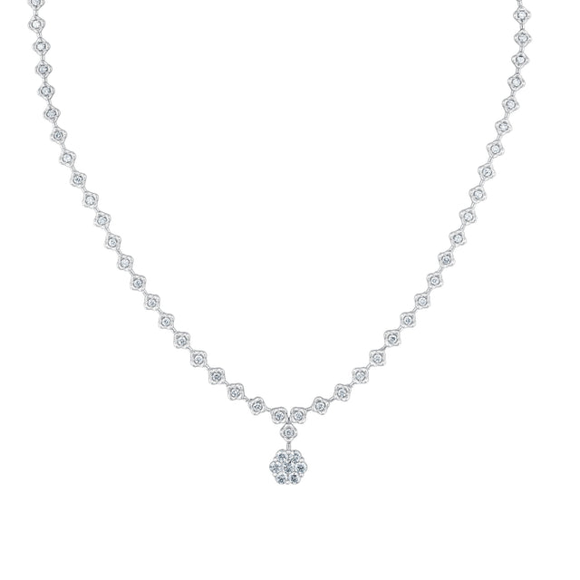 2 1/2ctw Lab Grown Diamond Floral White Gold Necklace
