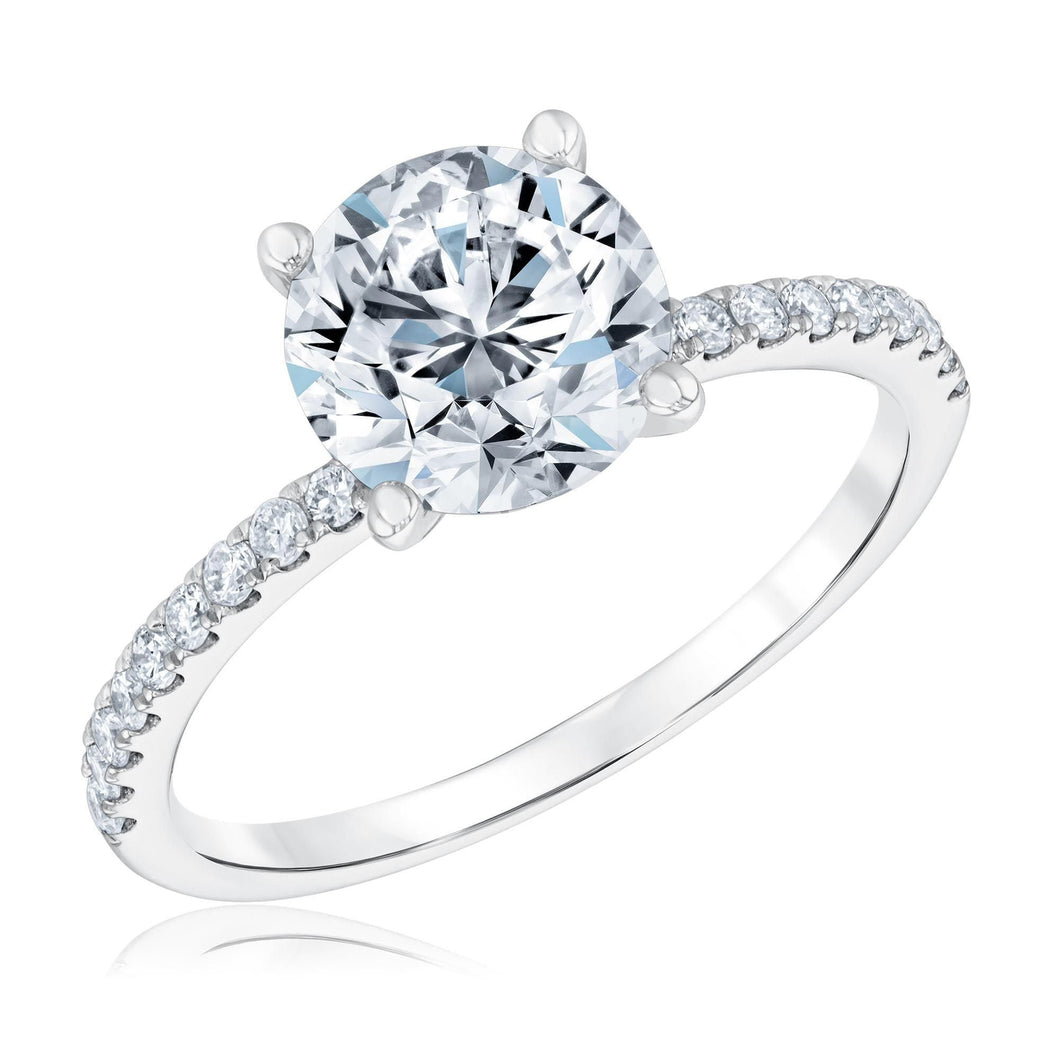 2 1/5ctw Round Lab Grown Diamond White Gold Engagement Ring - Colorless