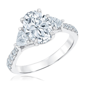 2 3/4ctw Oval Lab Grown Diamond White Gold Engagement Ring