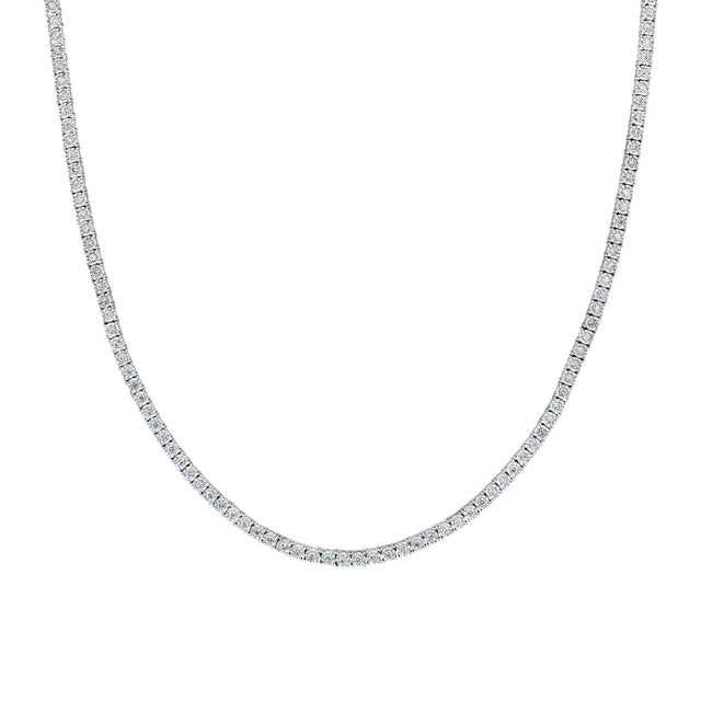 2 7/8ctw Round Diamond White Gold Tennis Necklace | 20 Inches