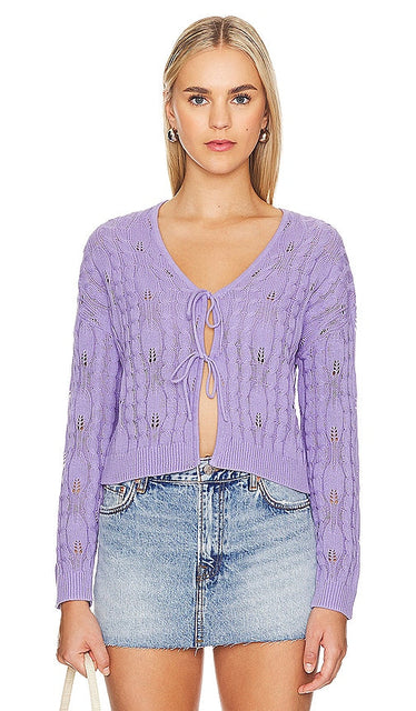 27 miles malibu Andie Cardigan in Purple - 27 miles malibu Cardigan Andie en violet - 27 英里 malibu Andie 紫色开衫 - 27 Meilen Malibu Andie Cardigan in Lila - 27마일 말리부 퍼플 앤디 카디건 - Cardigan Andie di 27 miglia di Malibu in viola