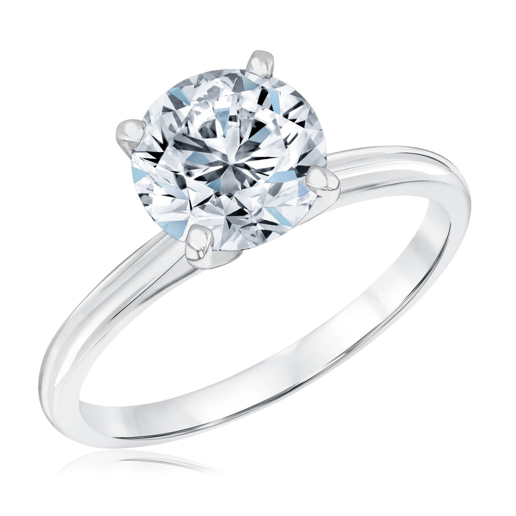 2ct Round Diamond Solitaire White Gold Engagement Ring - Heritage Collection