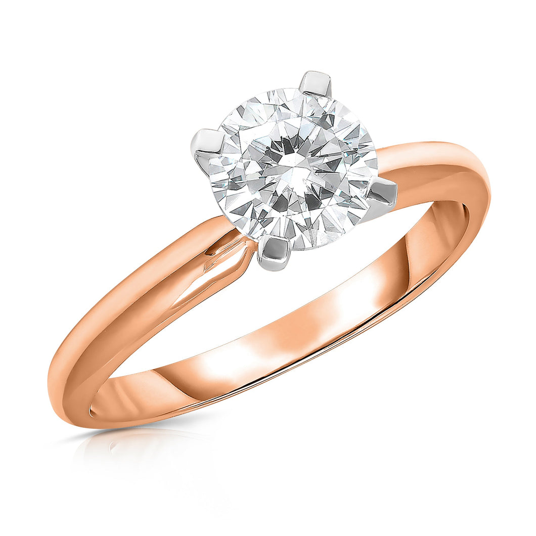 2ct Round Lab Grown Diamond Solitaire Rose Gold Engagement Ring | Size 5