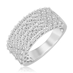2ctw Diamond Multi-Row White Gold Anniversary Band - Embrace Collection