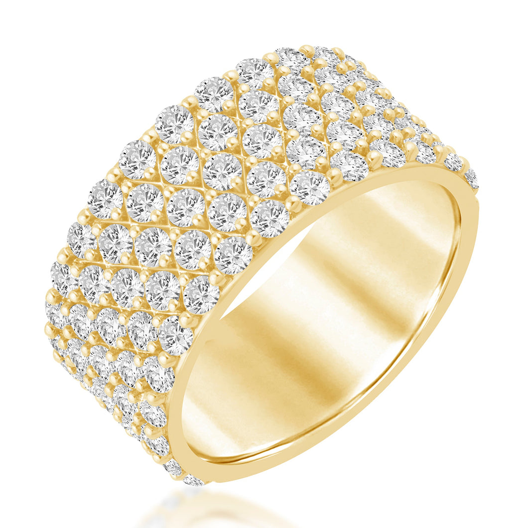 2ctw Diamond Multi-Row Yellow Gold Anniversary Band - Embrace Collection