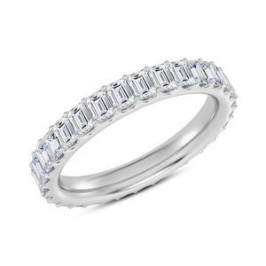 2ctw Emerald Diamond White Gold Eternity Band - Size 7