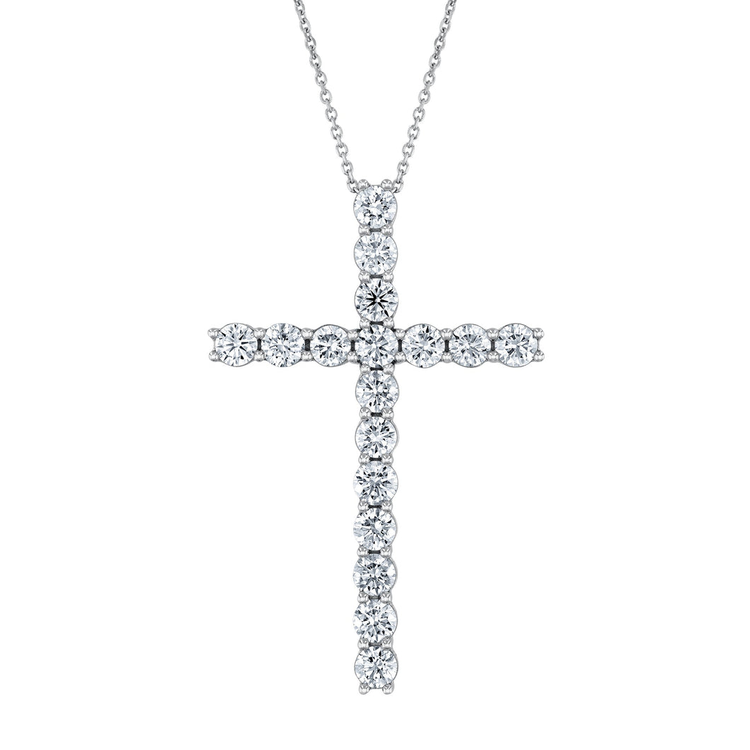 2ctw Lab Grown Diamond Cross White Gold Pendant Necklace