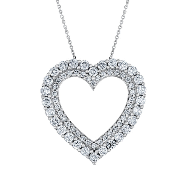 2ctw Lab Grown Diamond Heart White Gold Pendant Necklace