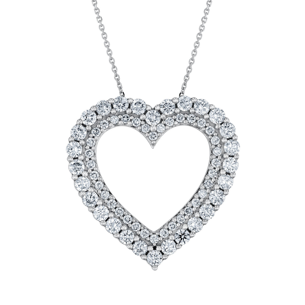 2ctw Lab Grown Diamond Heart White Gold Pendant Necklace