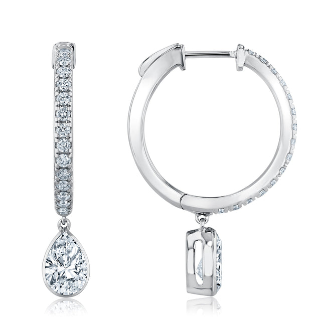 2ctw Lab Grown Diamond White Gold Drop Earrings