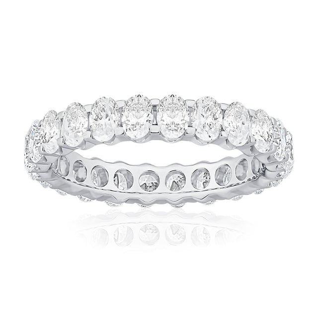 2ctw Oval Diamond White Gold Eternity Wedding Band - Size 5
