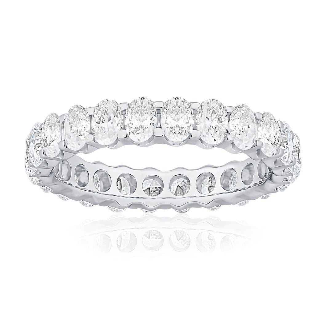 2ctw Oval Diamond White Gold Eternity Wedding Band - Size 5