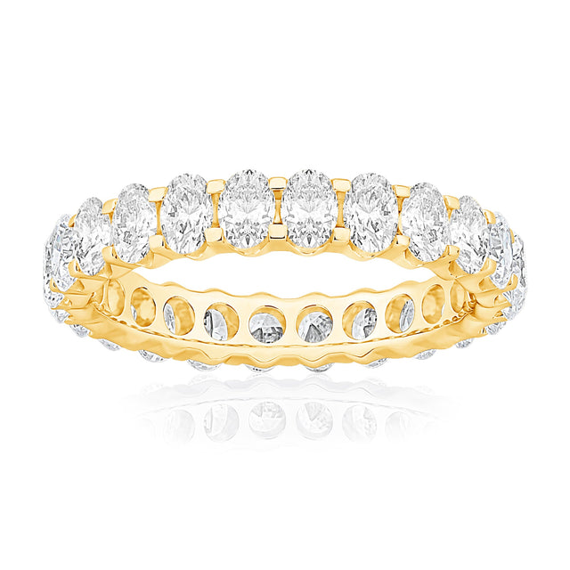 2ctw Oval Diamond Yellow Gold Eternity Wedding Band - Size 5