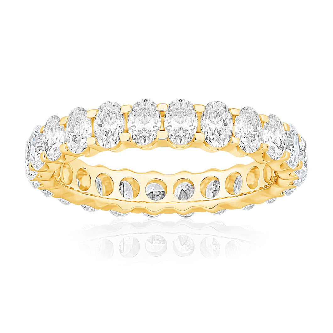 2ctw Oval Diamond Yellow Gold Eternity Wedding Band - Size 5