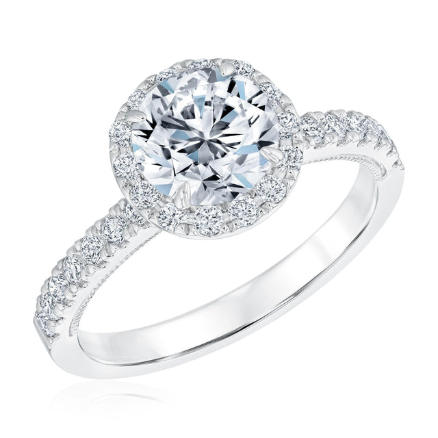 2ctw Round Lab Grown Diamond Halo White Gold Engagement Ring - Chemistry