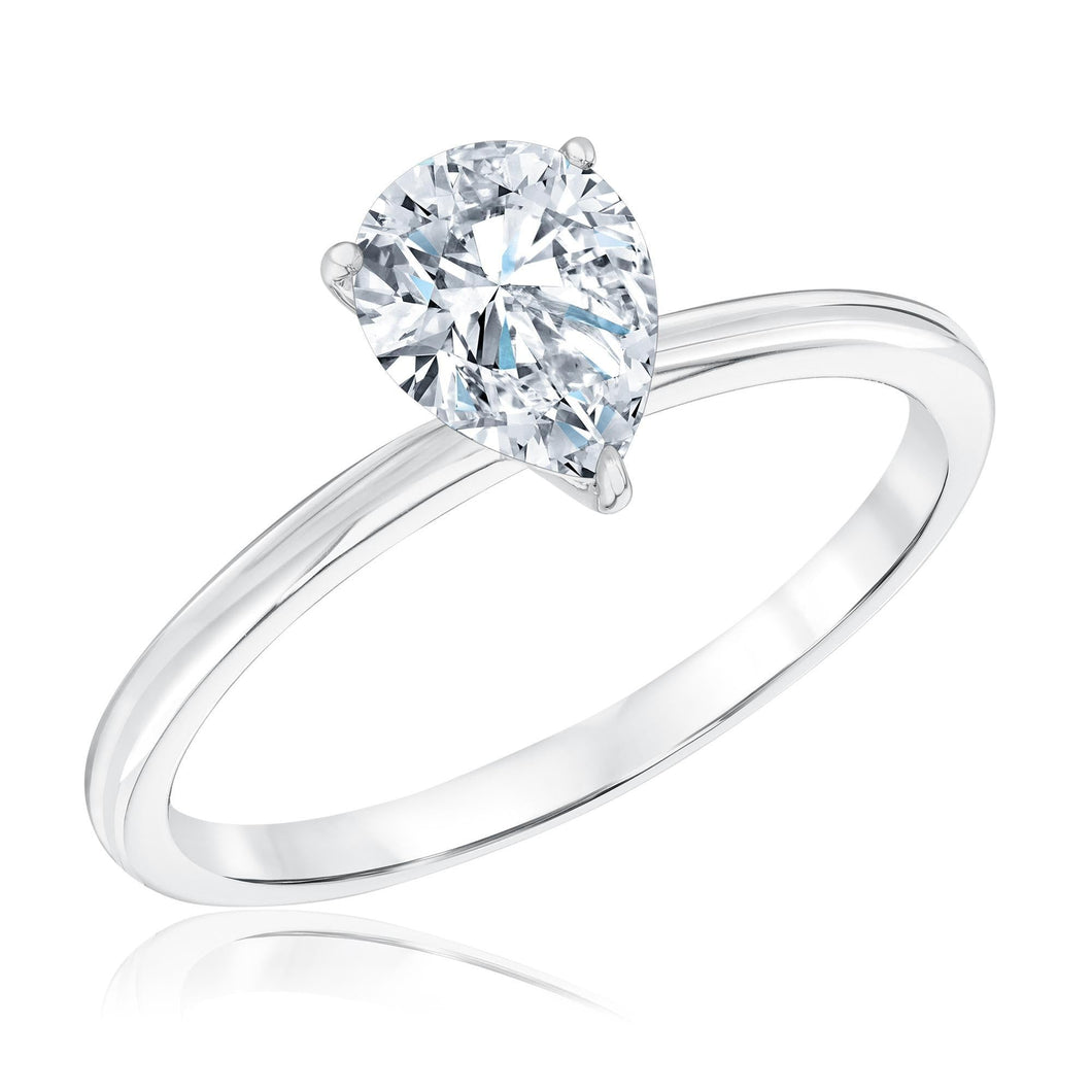 3/4ct Pear Lab Grown Diamond Solitaire Engagement Ring